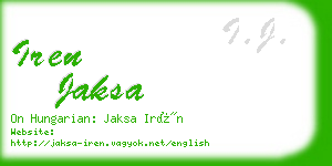 iren jaksa business card